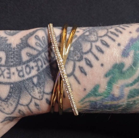 Gold Rhinestone Abalone Bracelet Set - Picture 6 of 11